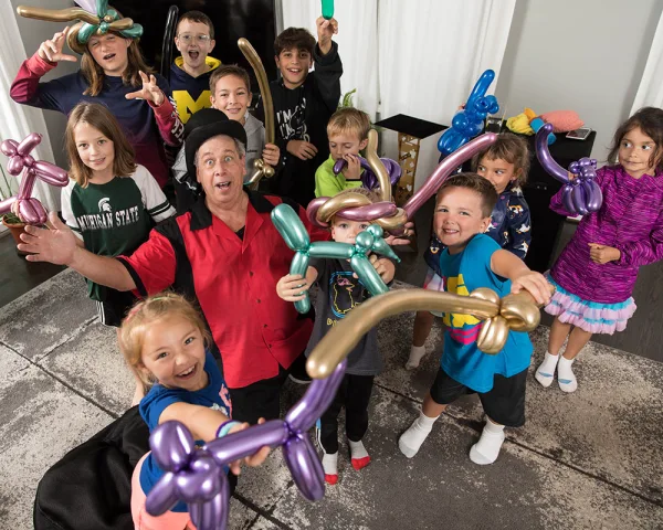 Balloon animal for a party guest
